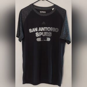 Mens Adidas NBA San Antonio Spurs Climalite Tee-shirt- Black And Gray